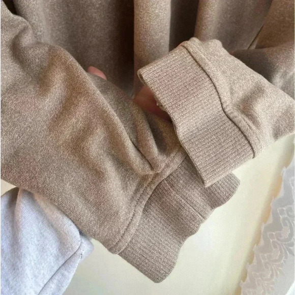 Van Heusen Cotton Pullover Quarter Zip Sweatshirt Men’s Tan Light Brown Shirt - Picture 6 of 7